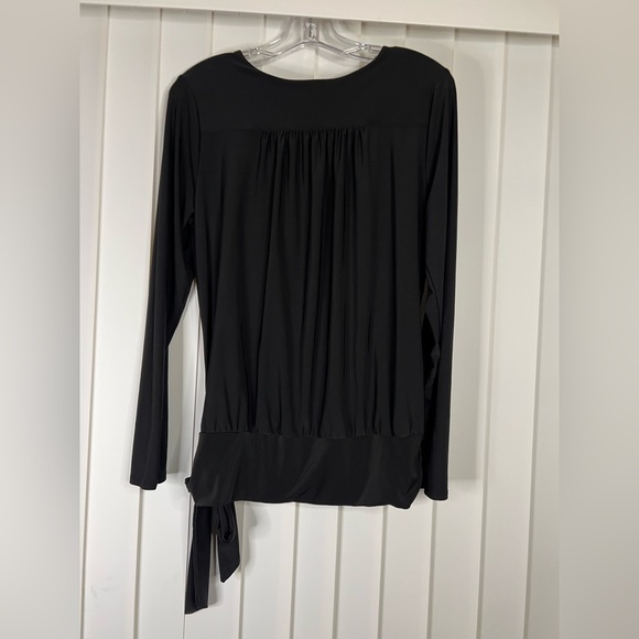 VENUS Black Long Sleeve Wrap Blouse - Picture 6 of 6